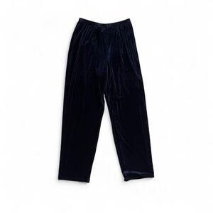 90s Black Velvet Straight Leg Pants – Minimal Grunge Lounge – Size S Classic